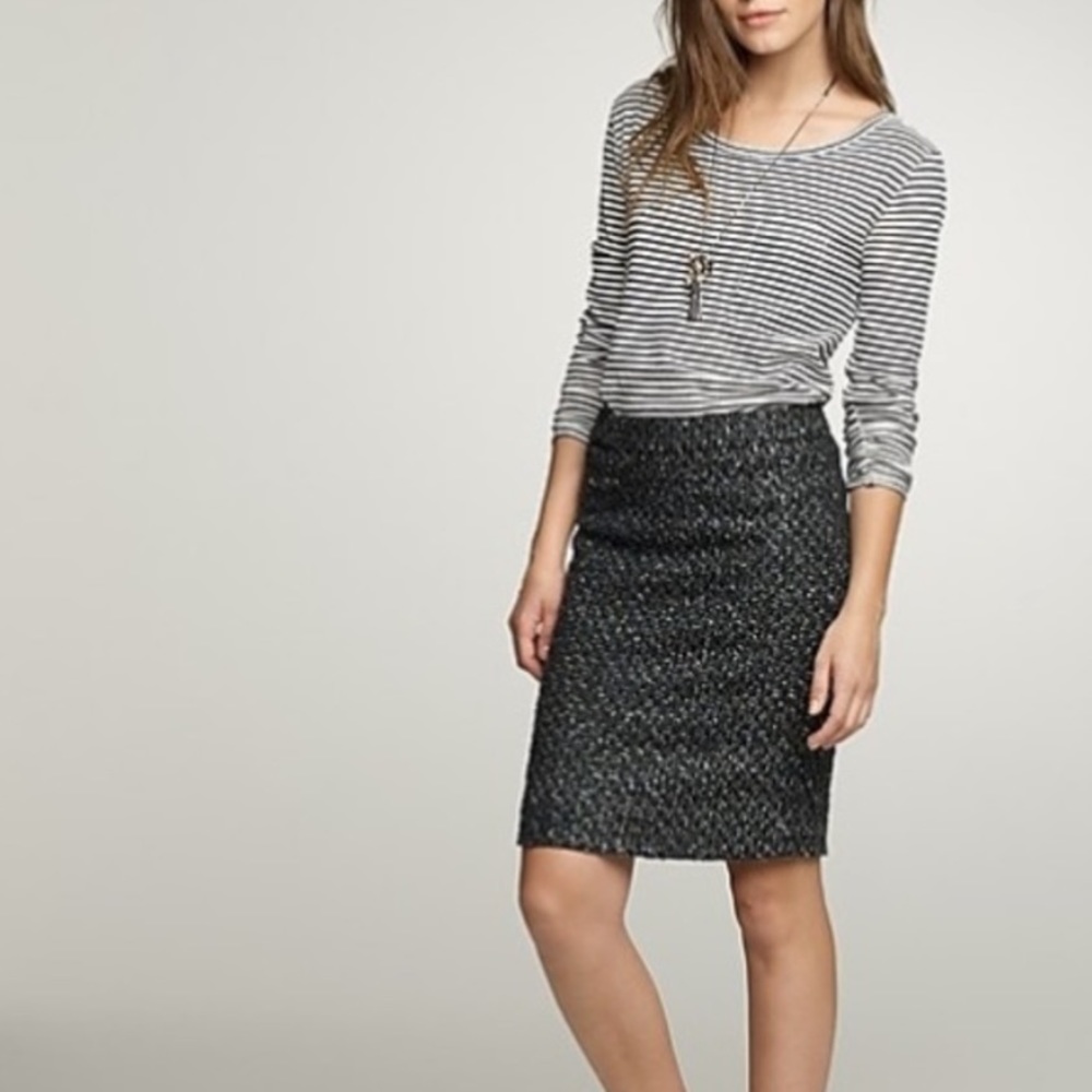 J Crew Moss Tweed Lined Pencil Skirt size 12
